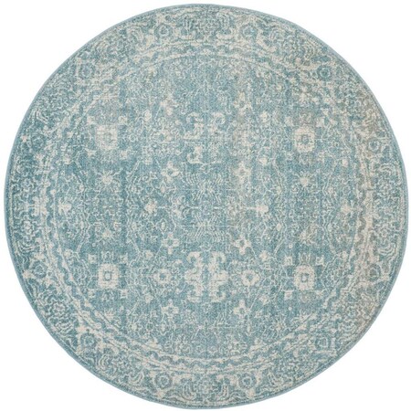 Safavieh Evoke Power Loomed Round Area RugLight Blue & Ivory 3 x 3 ft. EVK270D-3R